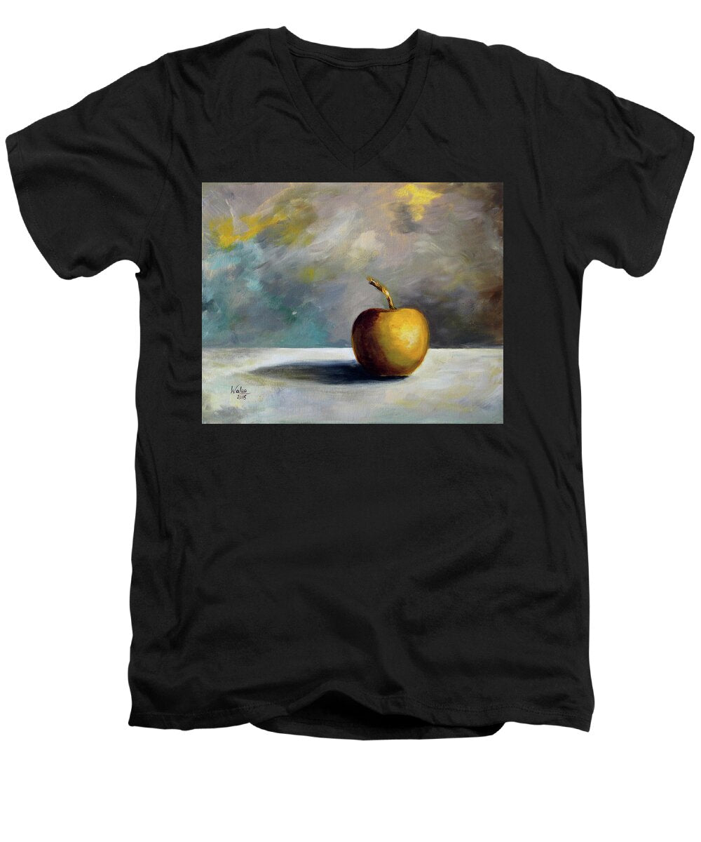 Solitary Golden Apple - Men's V-Neck T-Shirt