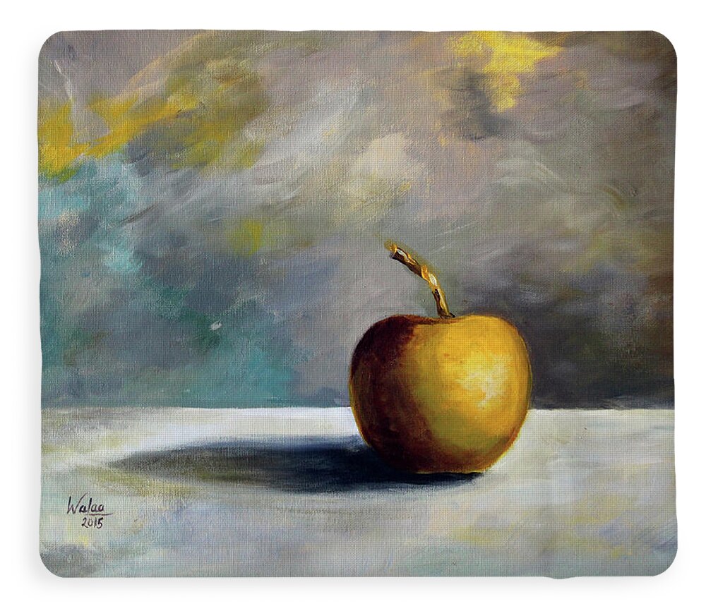 Solitary Golden Apple - Fleece Blanket