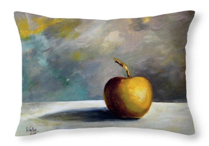 Solitary Golden Apple - Throw Pillow