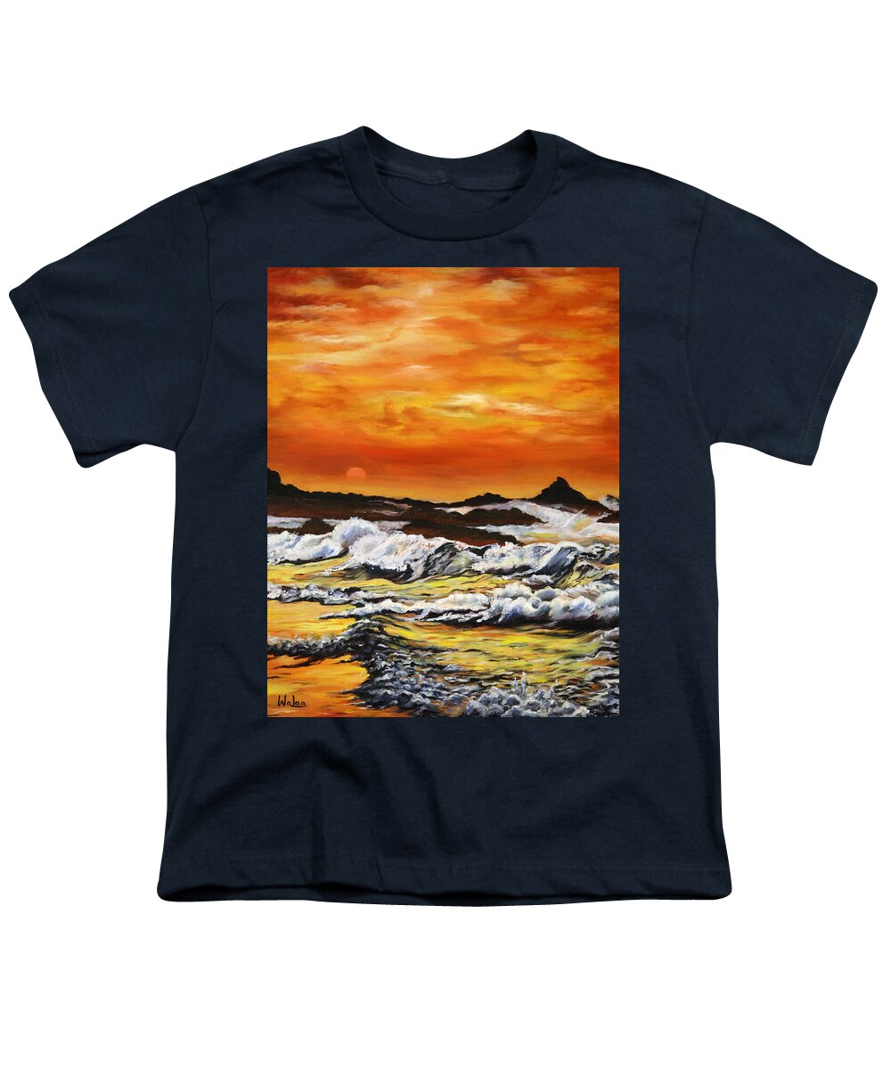 Golden Waves at Sunset - Youth T-Shirt