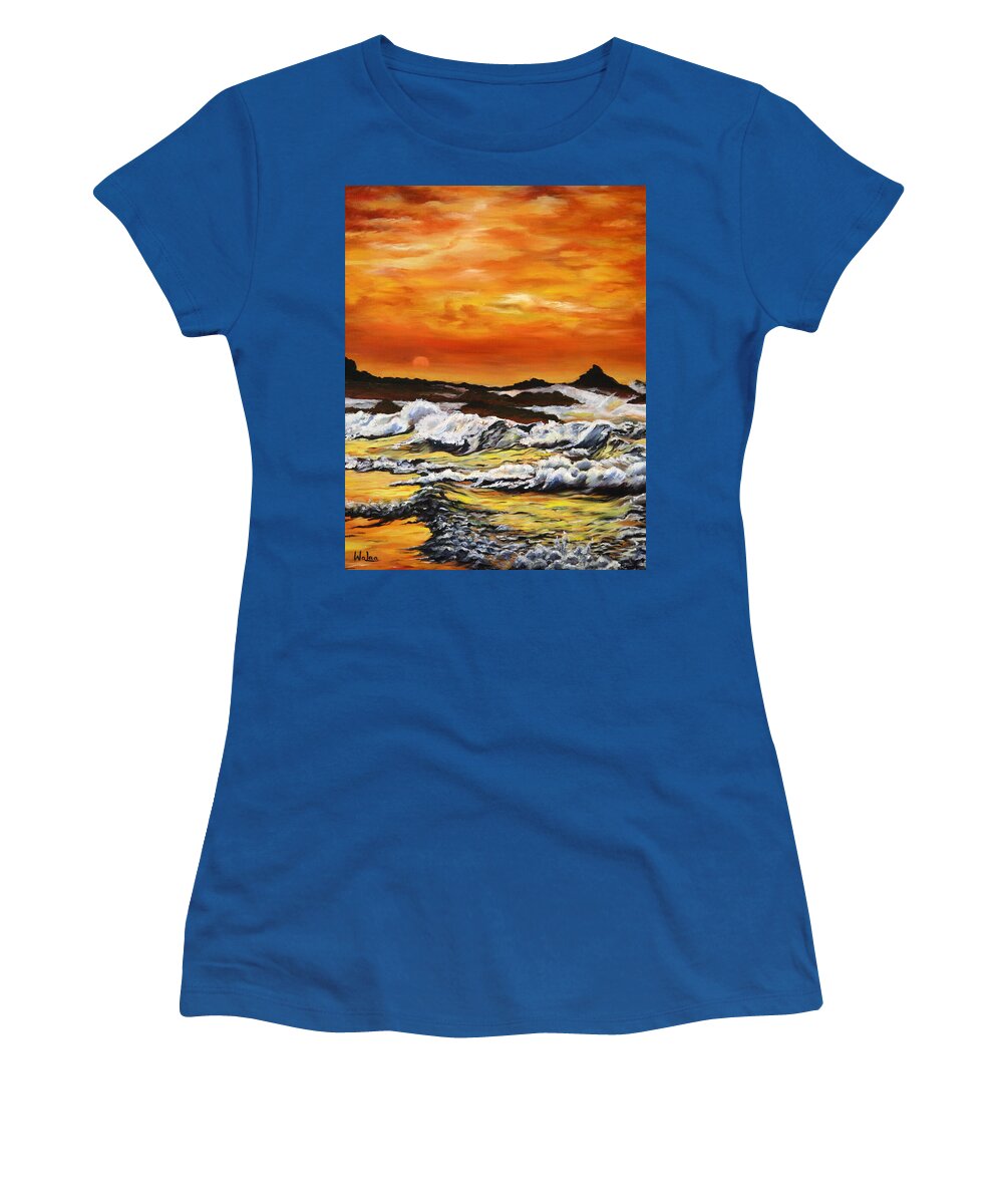 Golden Waves at Sunset - Women's T-Shirt