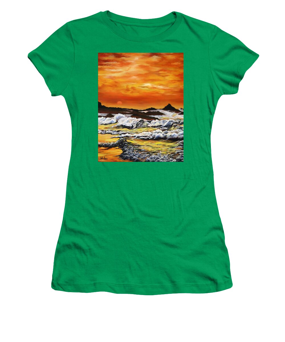 Golden Waves at Sunset - Women's T-Shirt