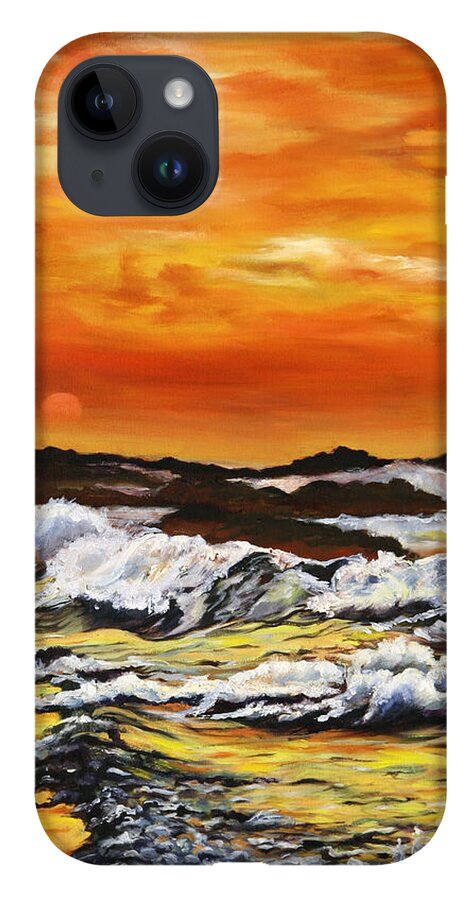 Golden Waves at Sunset - Phone Case