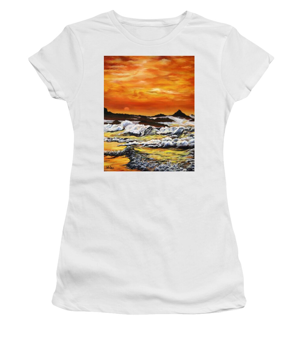 Golden Waves at Sunset - Women's T-Shirt