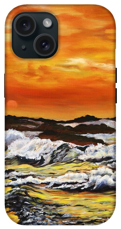 Golden Waves at Sunset - Phone Case