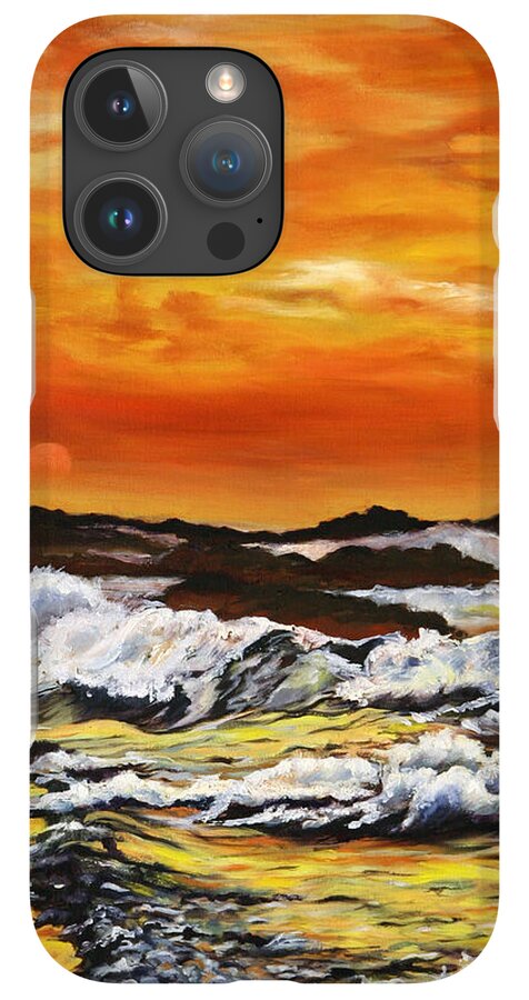 Golden Waves at Sunset - Phone Case