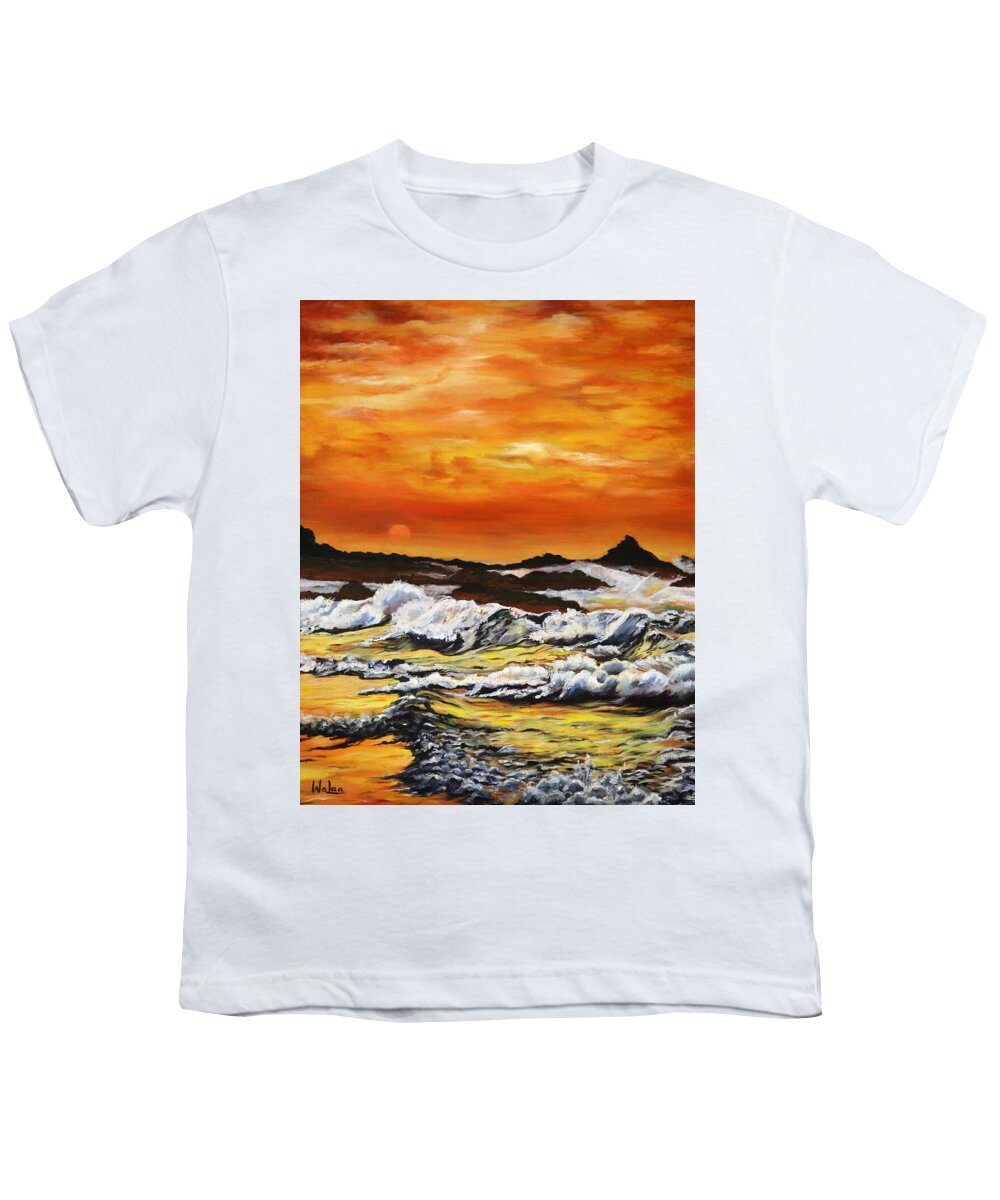 Golden Waves at Sunset - Youth T-Shirt