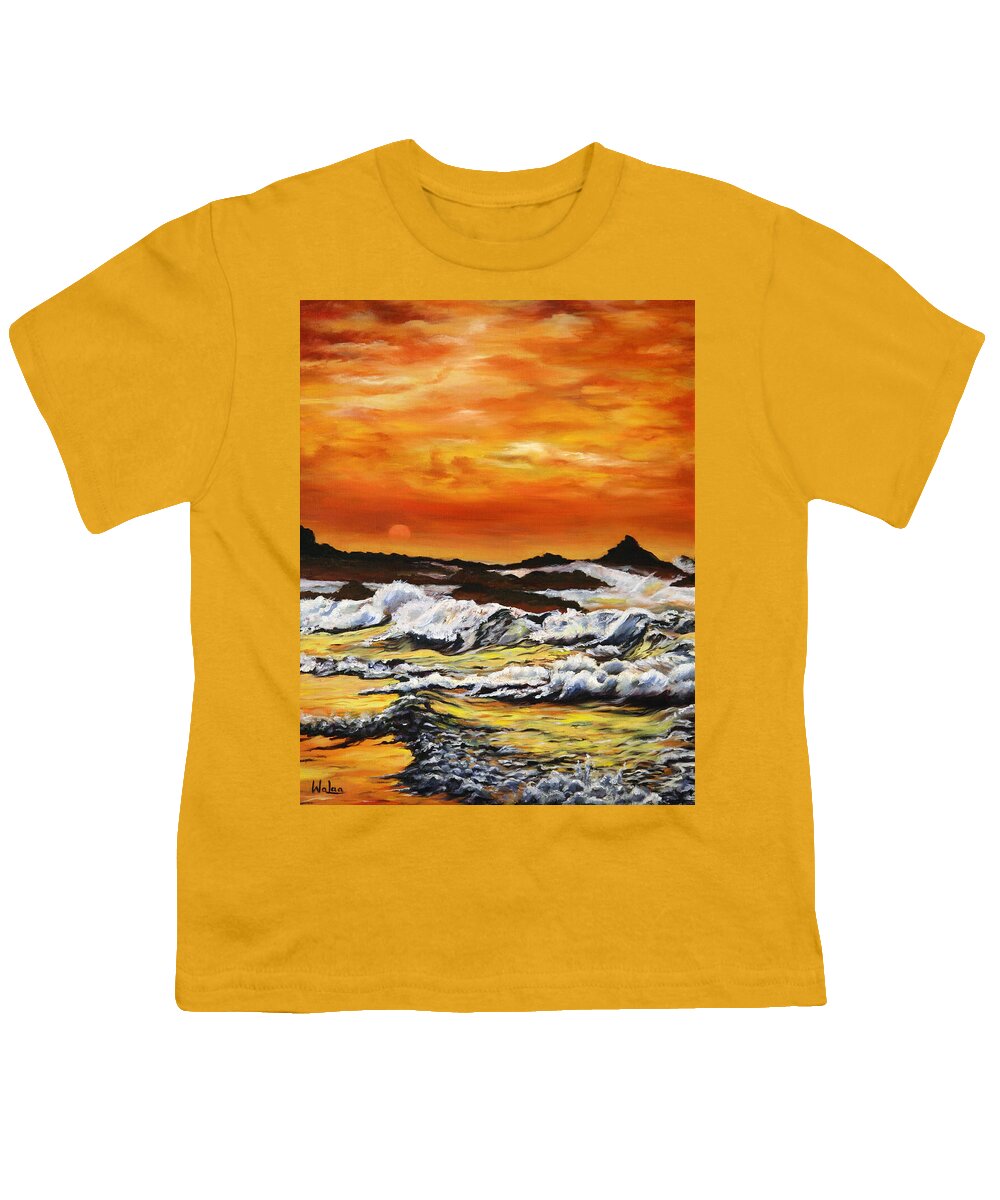 Golden Waves at Sunset - Youth T-Shirt