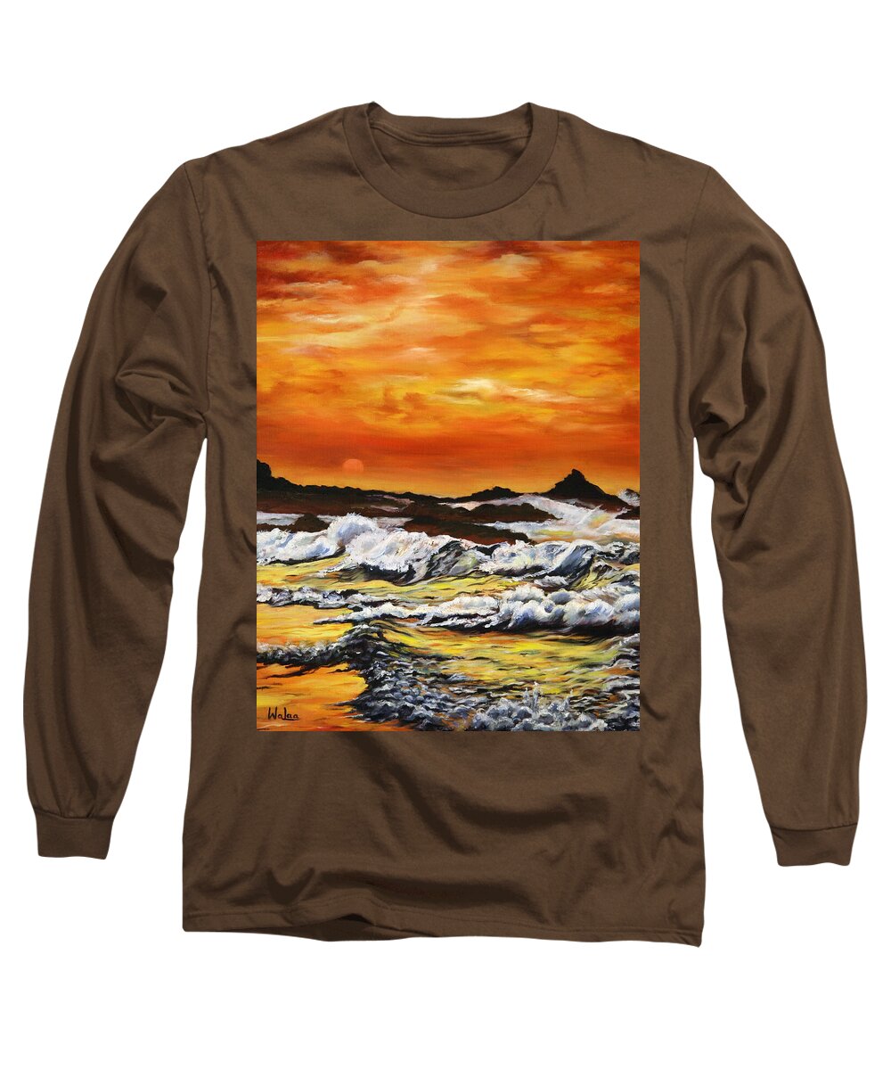 Golden Waves at Sunset - Long Sleeve T-Shirt