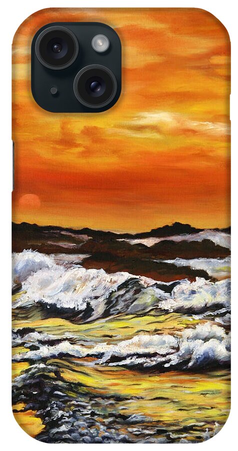 Golden Waves at Sunset - Phone Case