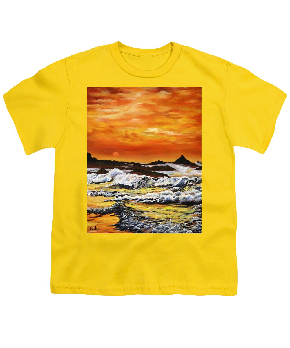 Golden Waves at Sunset - Youth T-Shirt