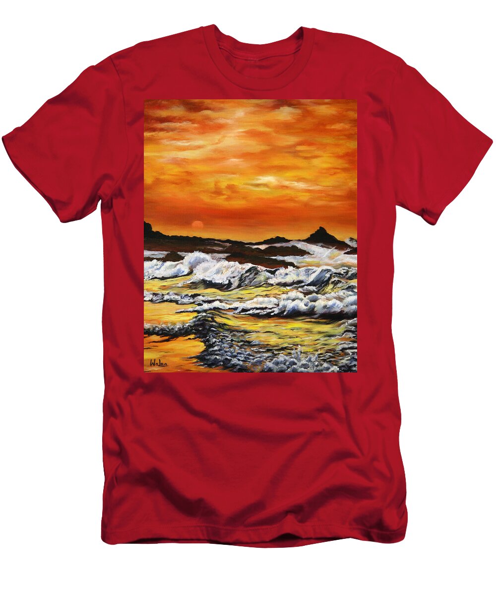 Golden Waves at Sunset - T-Shirt