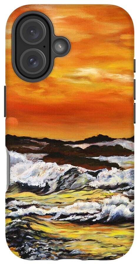 Golden Waves at Sunset - Phone Case