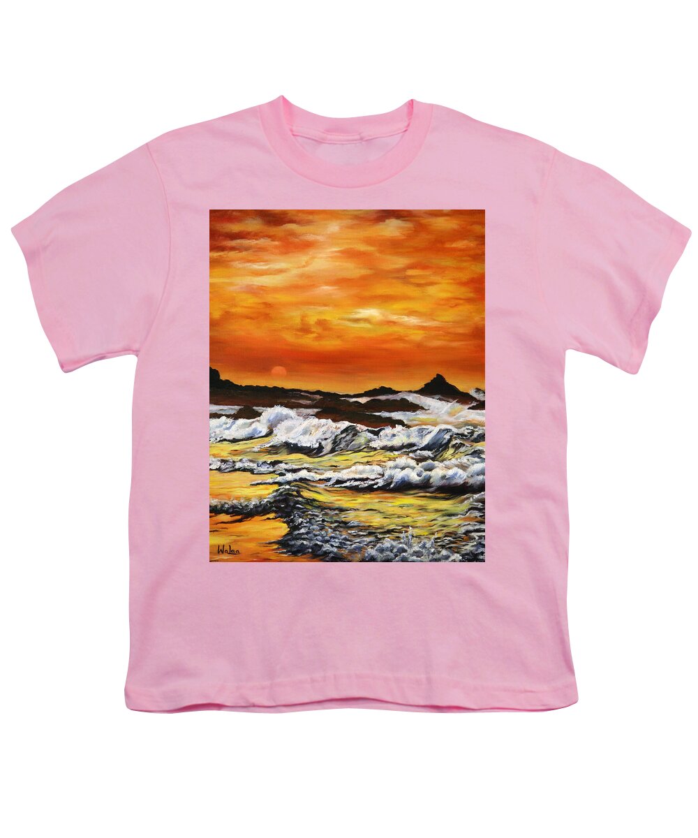 Golden Waves at Sunset - Youth T-Shirt