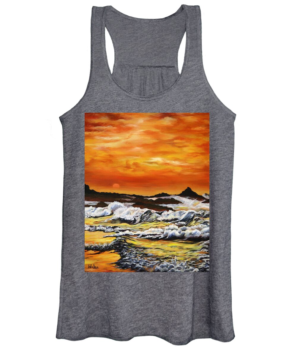 Golden Waves at Sunset - Women's Tank Top