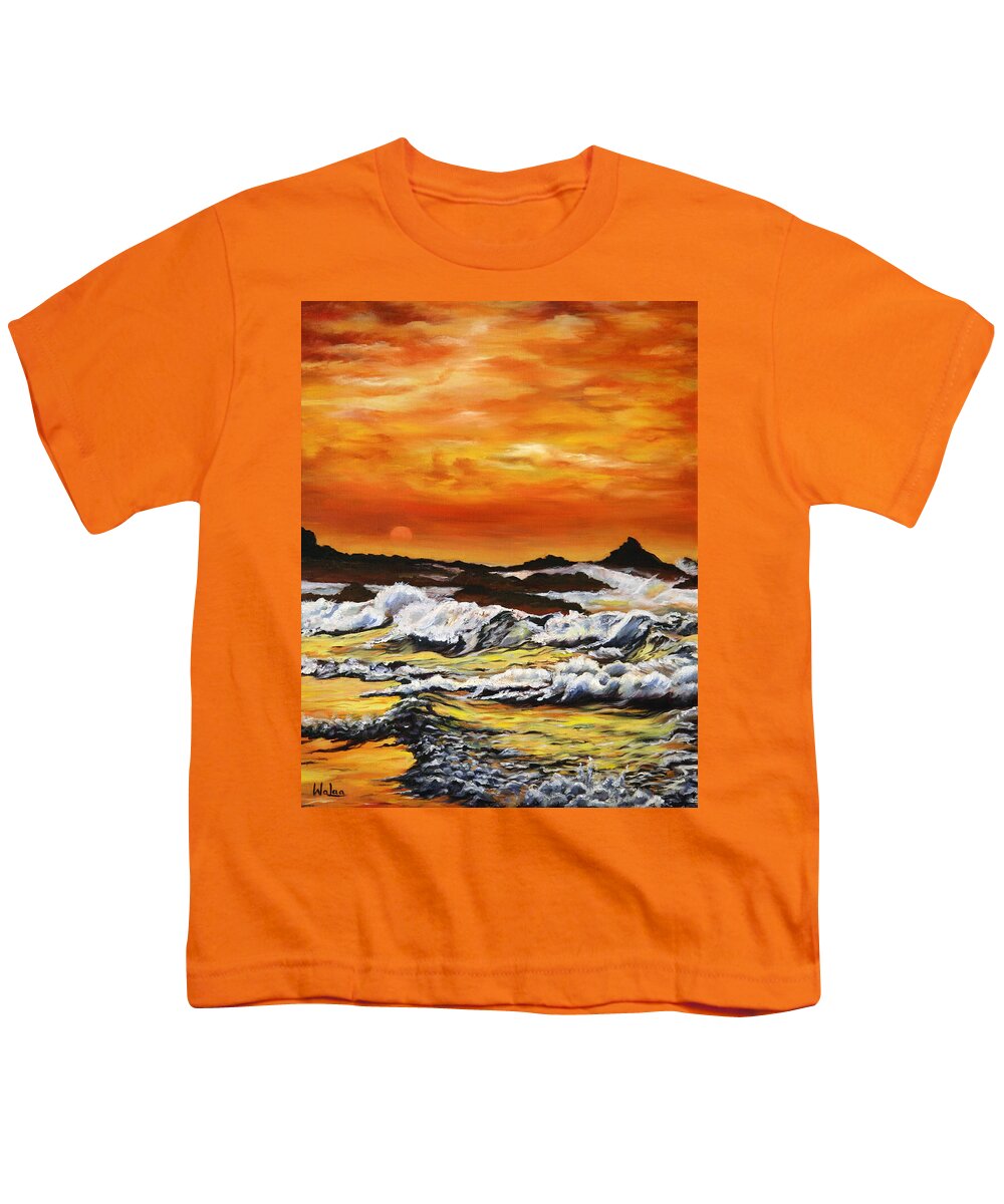 Golden Waves at Sunset - Youth T-Shirt