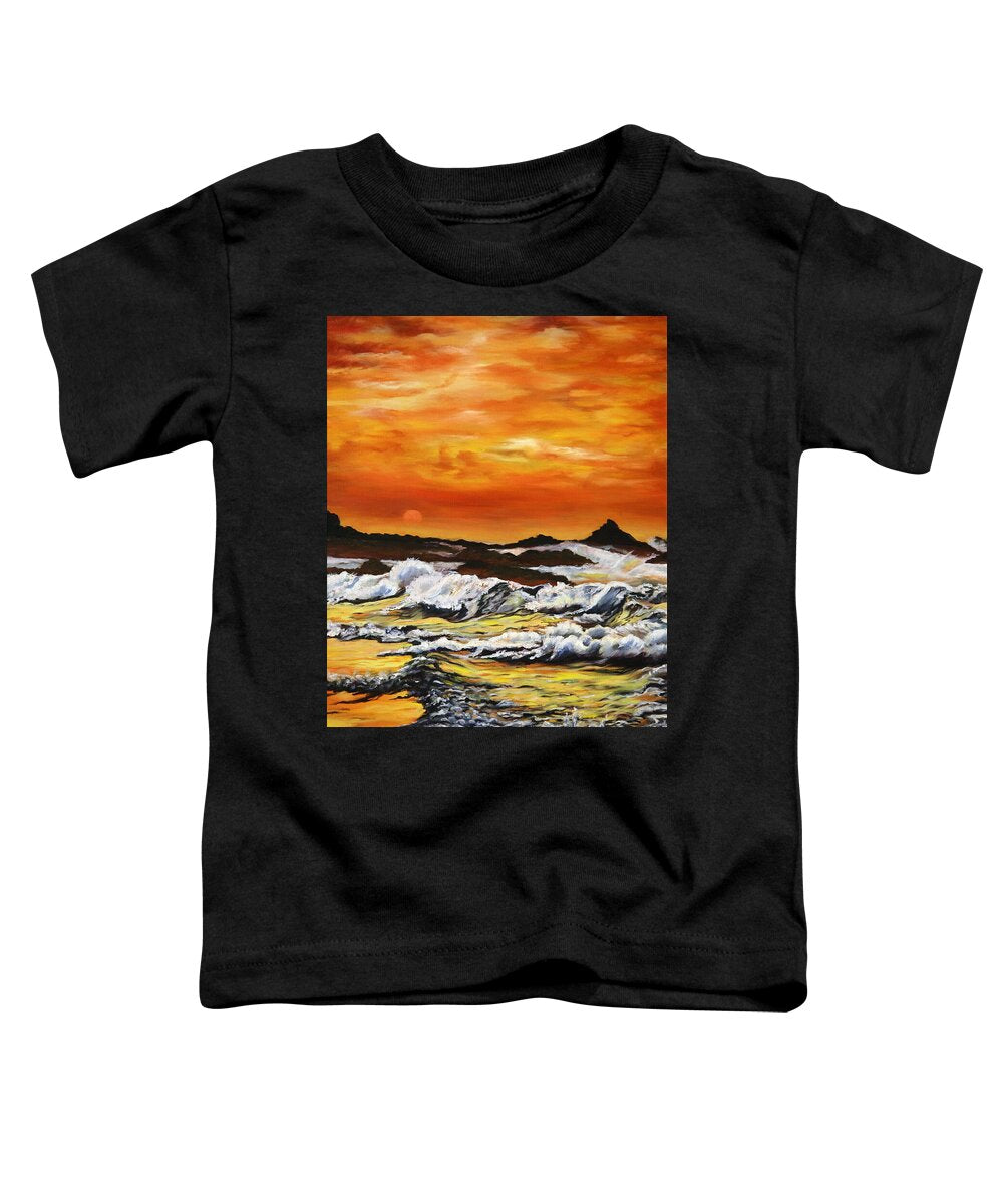 Golden Waves at Sunset - Toddler T-Shirt