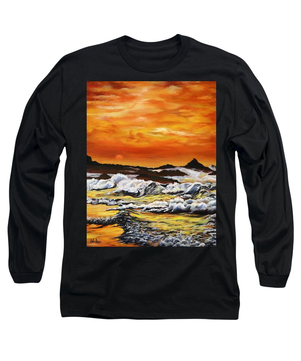 Golden Waves at Sunset - Long Sleeve T-Shirt