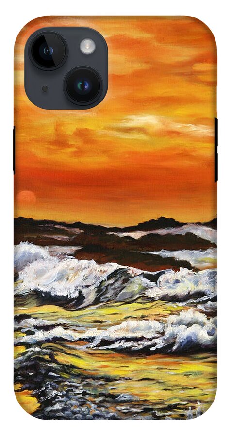 Golden Waves at Sunset - Phone Case