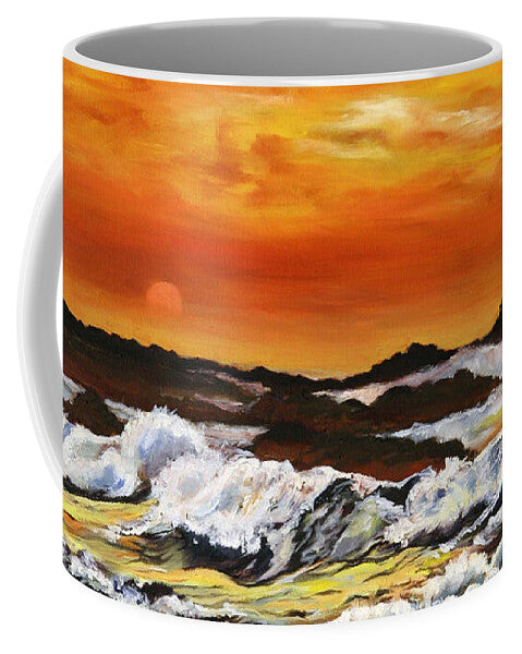 Golden Waves at Sunset - Mug