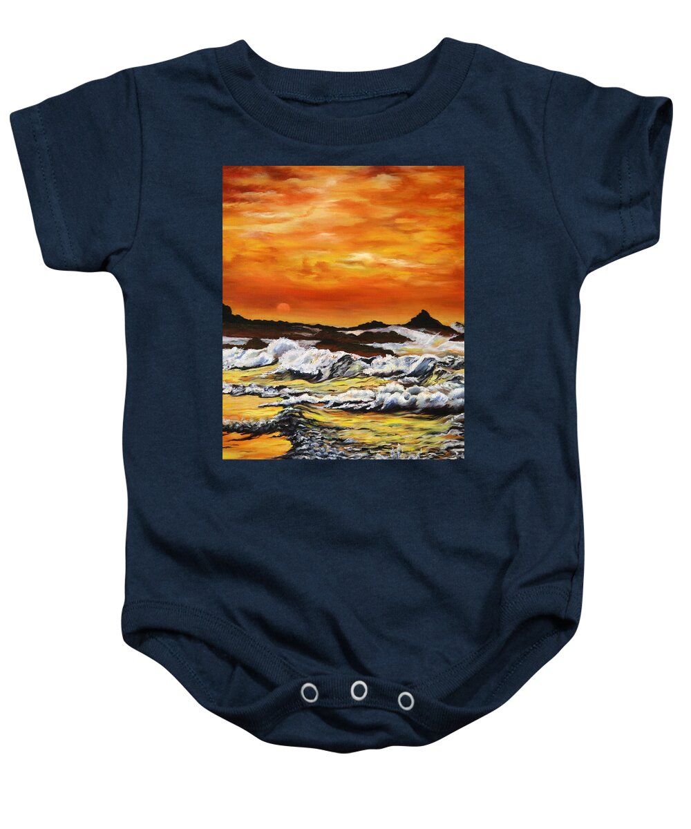 Golden Waves at Sunset - Baby Onesie