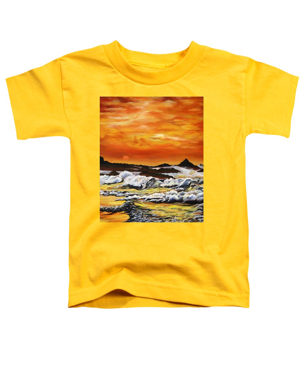 Golden Waves at Sunset - Toddler T-Shirt