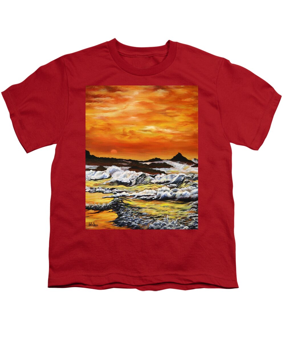 Golden Waves at Sunset - Youth T-Shirt