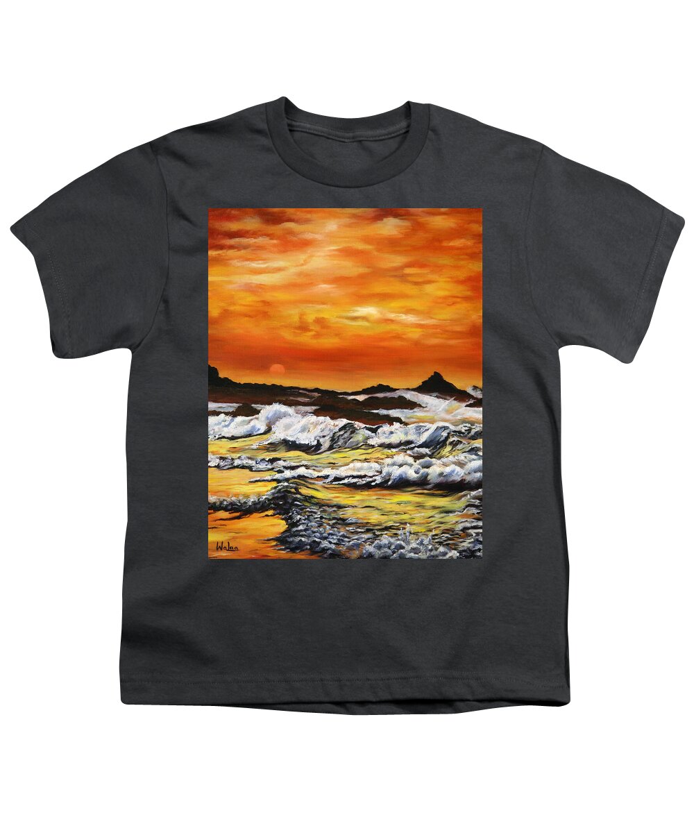 Golden Waves at Sunset - Youth T-Shirt