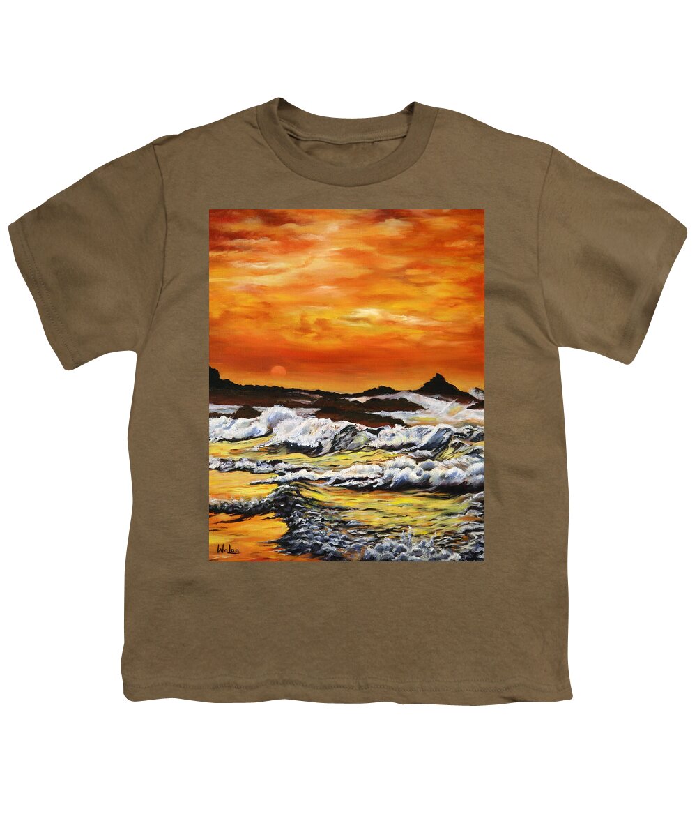 Golden Waves at Sunset - Youth T-Shirt