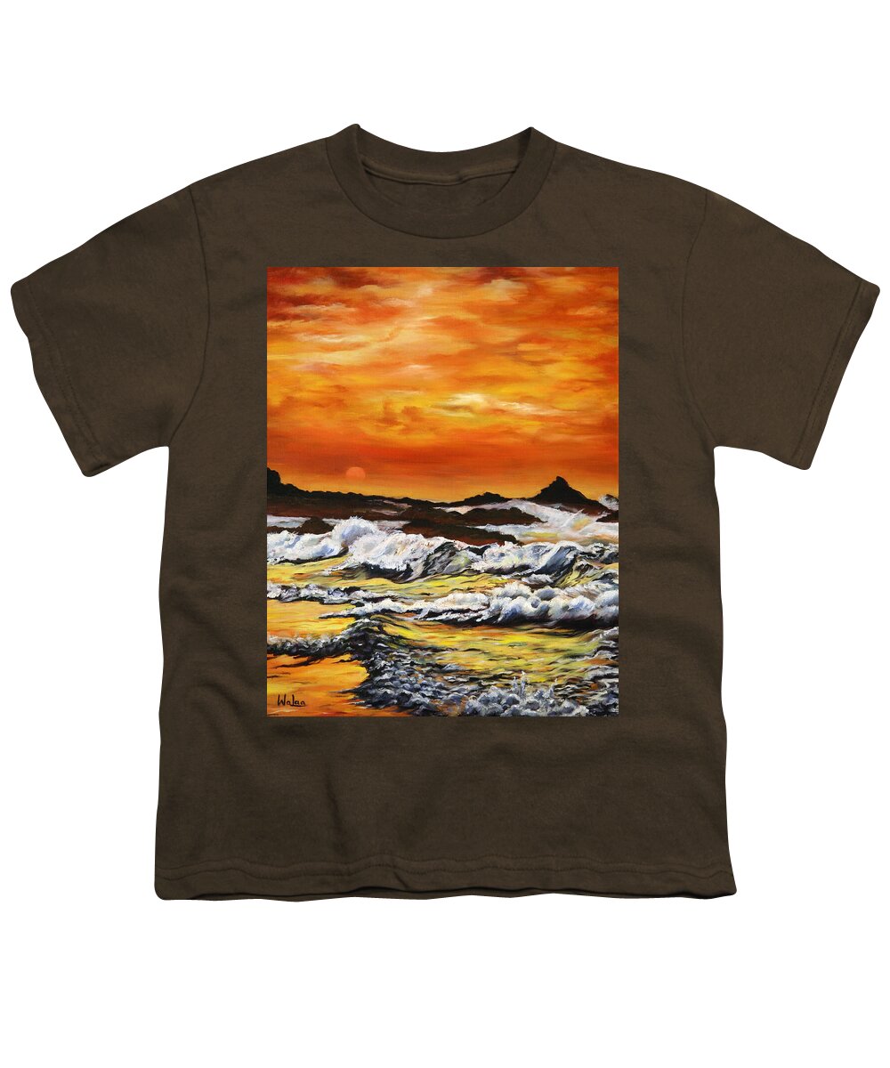 Golden Waves at Sunset - Youth T-Shirt