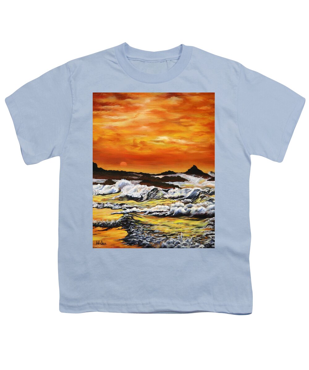 Golden Waves at Sunset - Youth T-Shirt