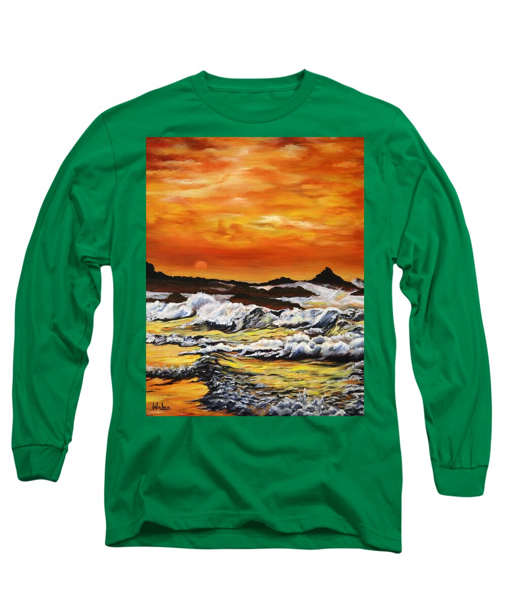 Golden Waves at Sunset - Long Sleeve T-Shirt