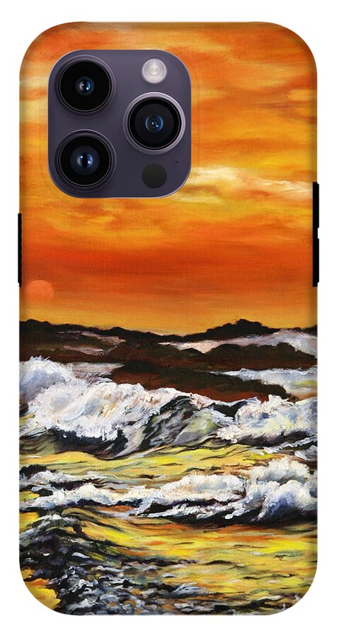 Golden Waves at Sunset - Phone Case