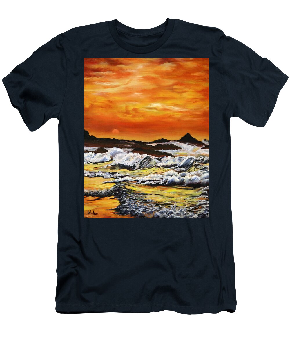 Golden Waves at Sunset - T-Shirt