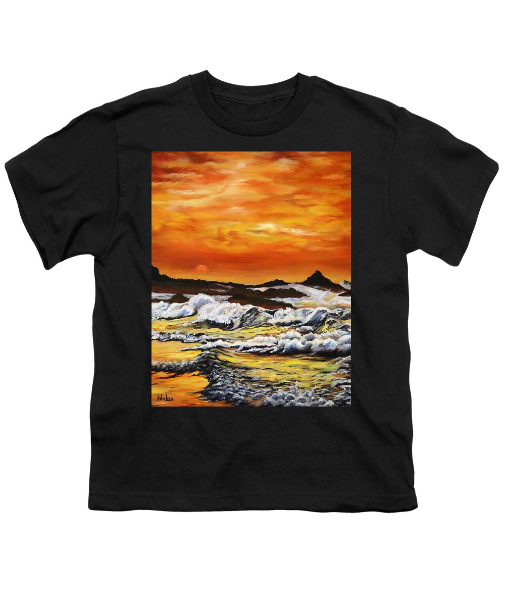 Golden Waves at Sunset - Youth T-Shirt