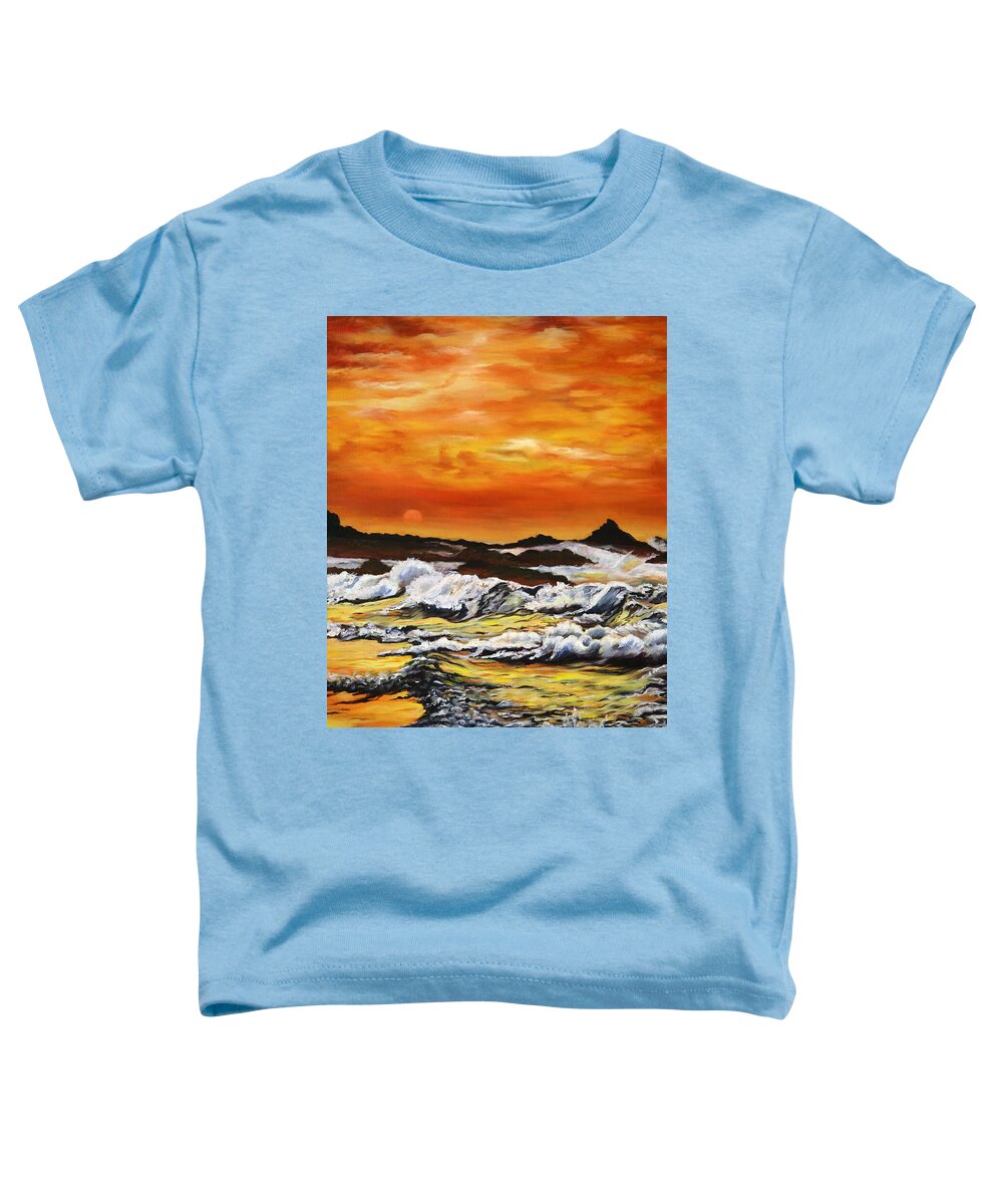 Golden Waves at Sunset - Toddler T-Shirt