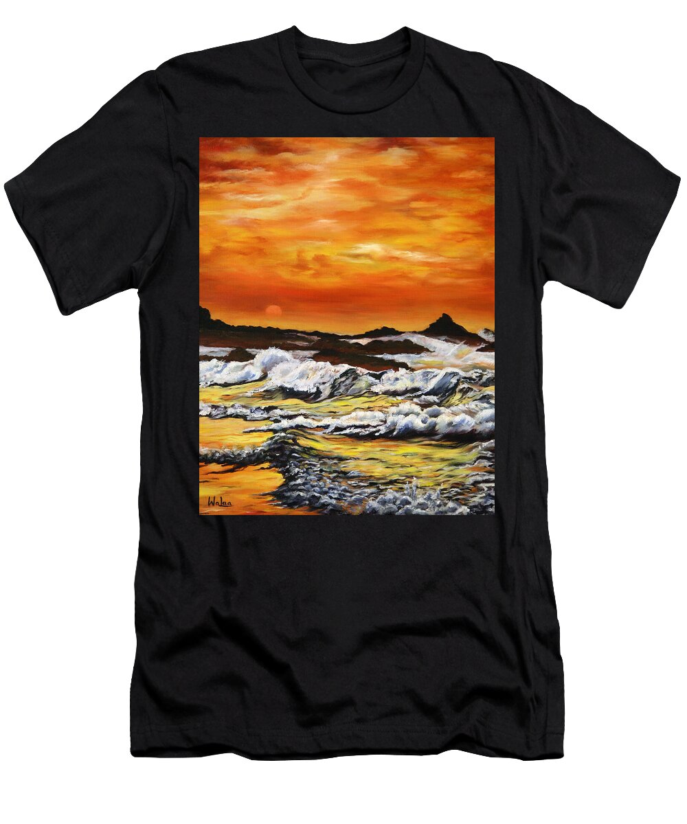 Golden Waves at Sunset - T-Shirt