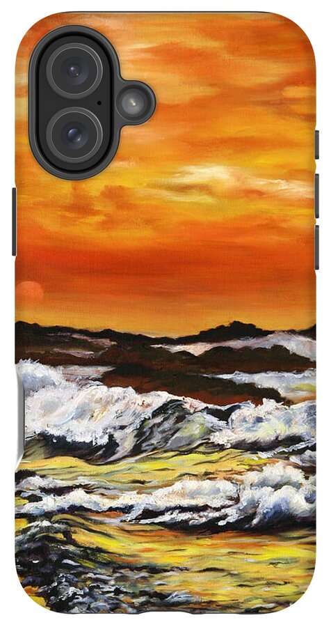 Golden Waves at Sunset - Phone Case