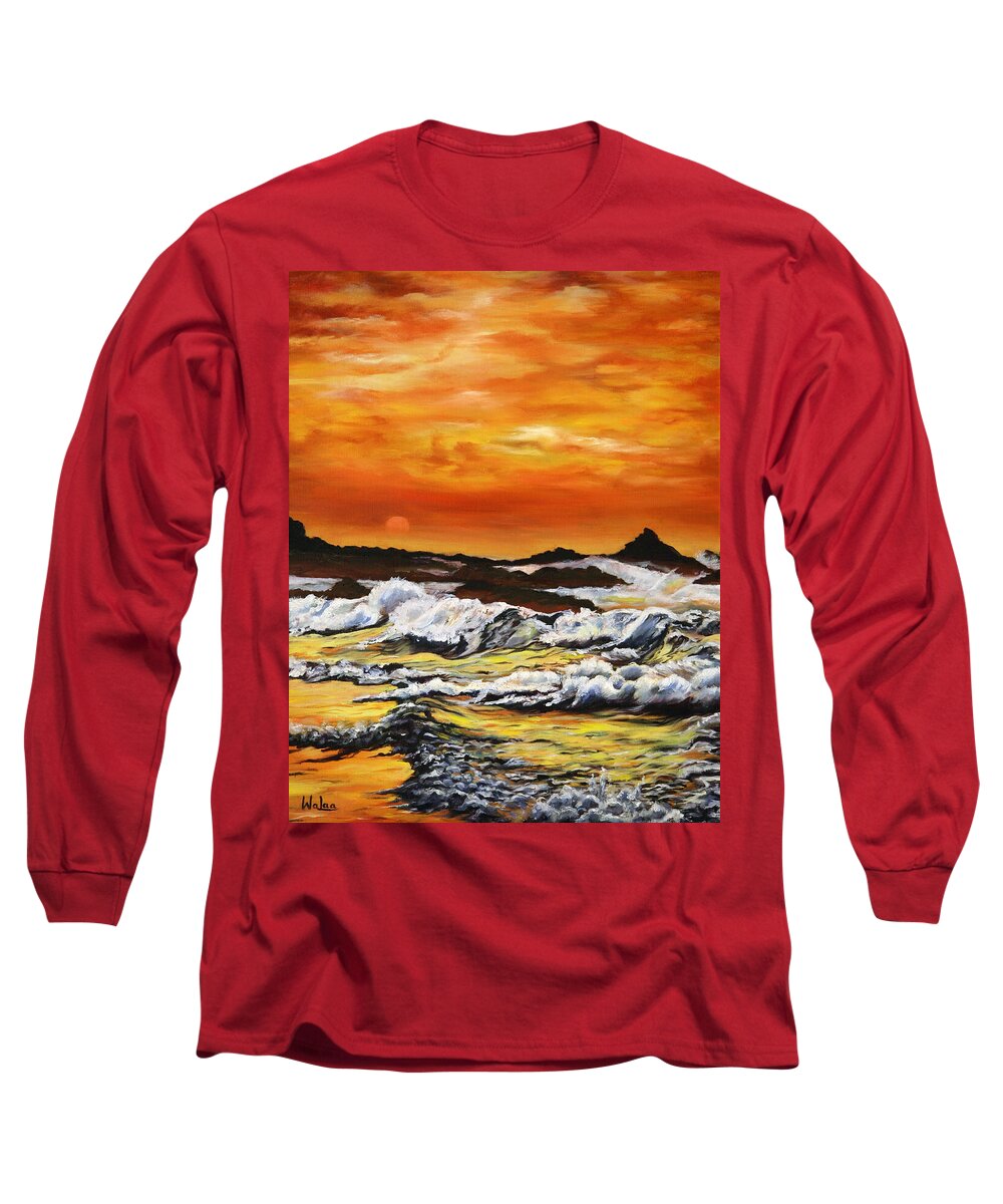 Golden Waves at Sunset - Long Sleeve T-Shirt