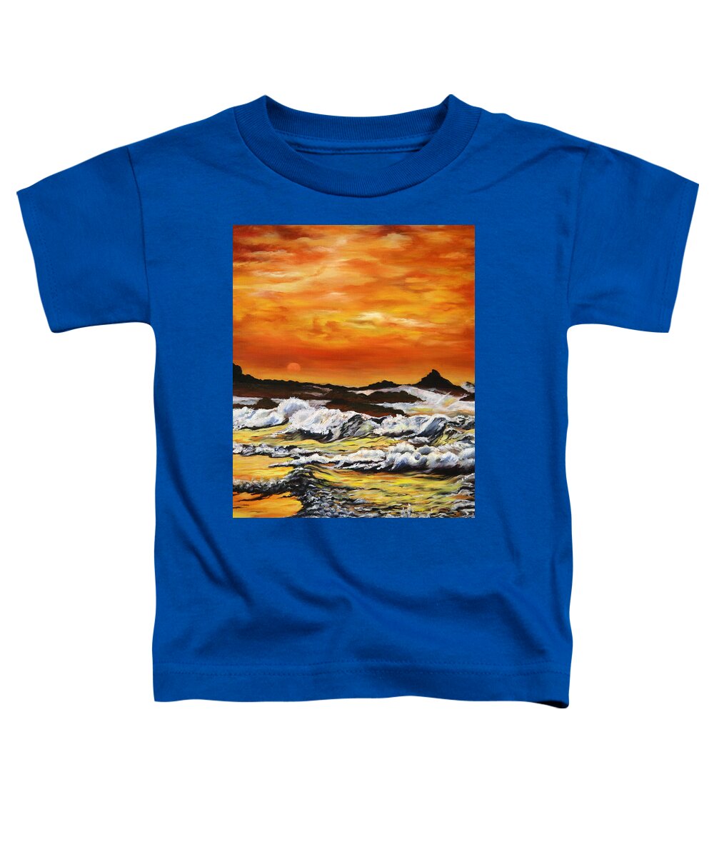 Golden Waves at Sunset - Toddler T-Shirt