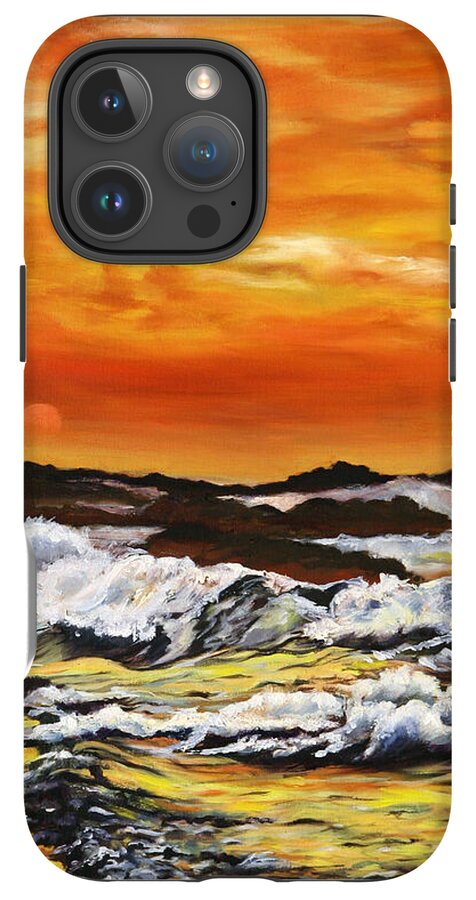 Golden Waves at Sunset - Phone Case