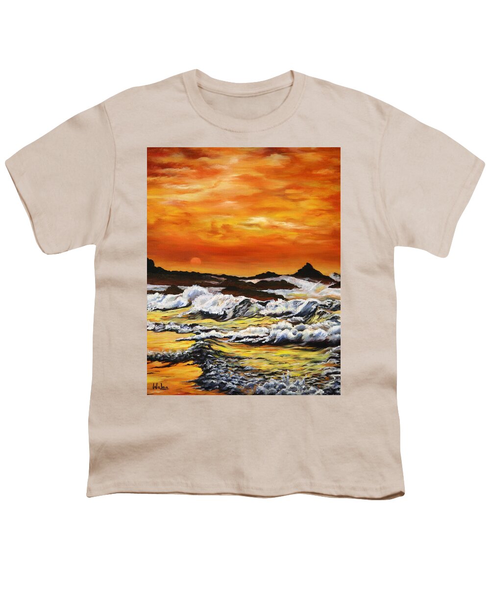 Golden Waves at Sunset - Youth T-Shirt