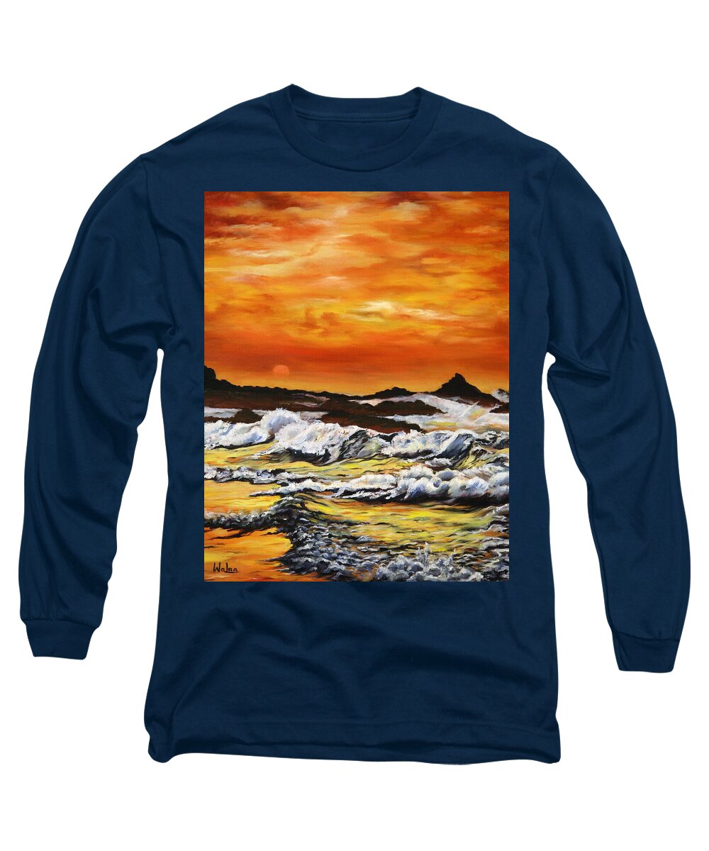 Golden Waves at Sunset - Long Sleeve T-Shirt