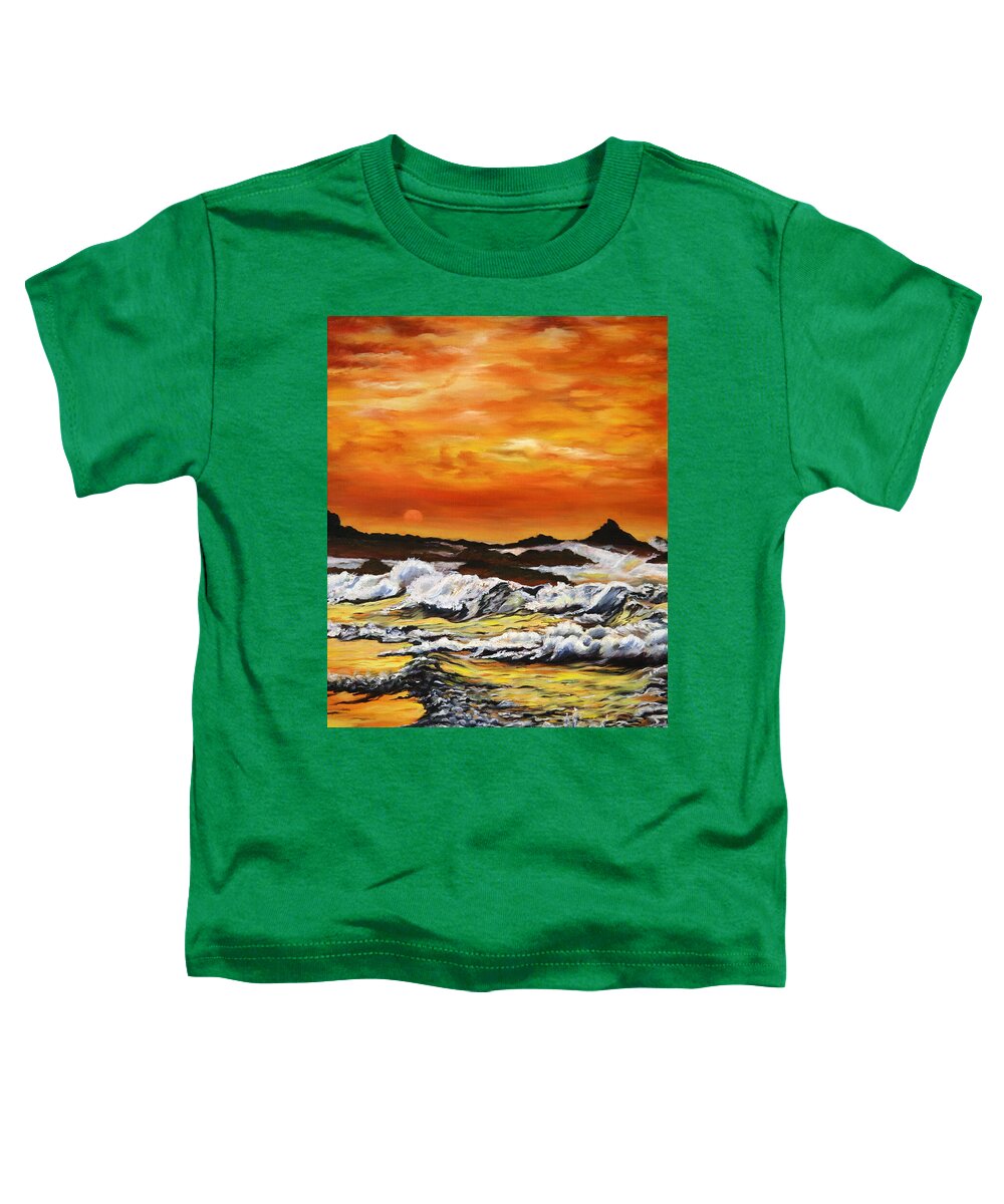 Golden Waves at Sunset - Toddler T-Shirt