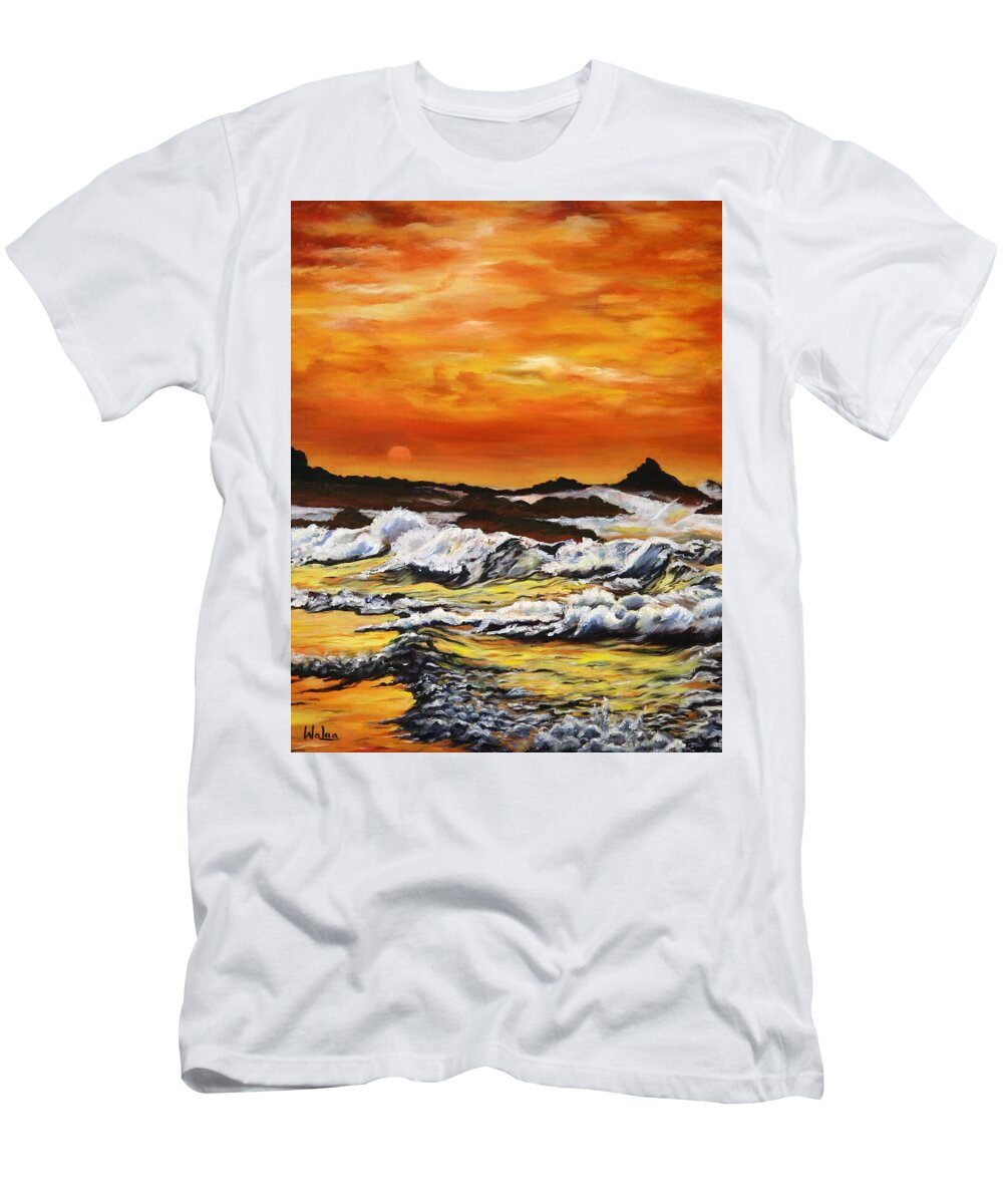 Golden Waves at Sunset - T-Shirt