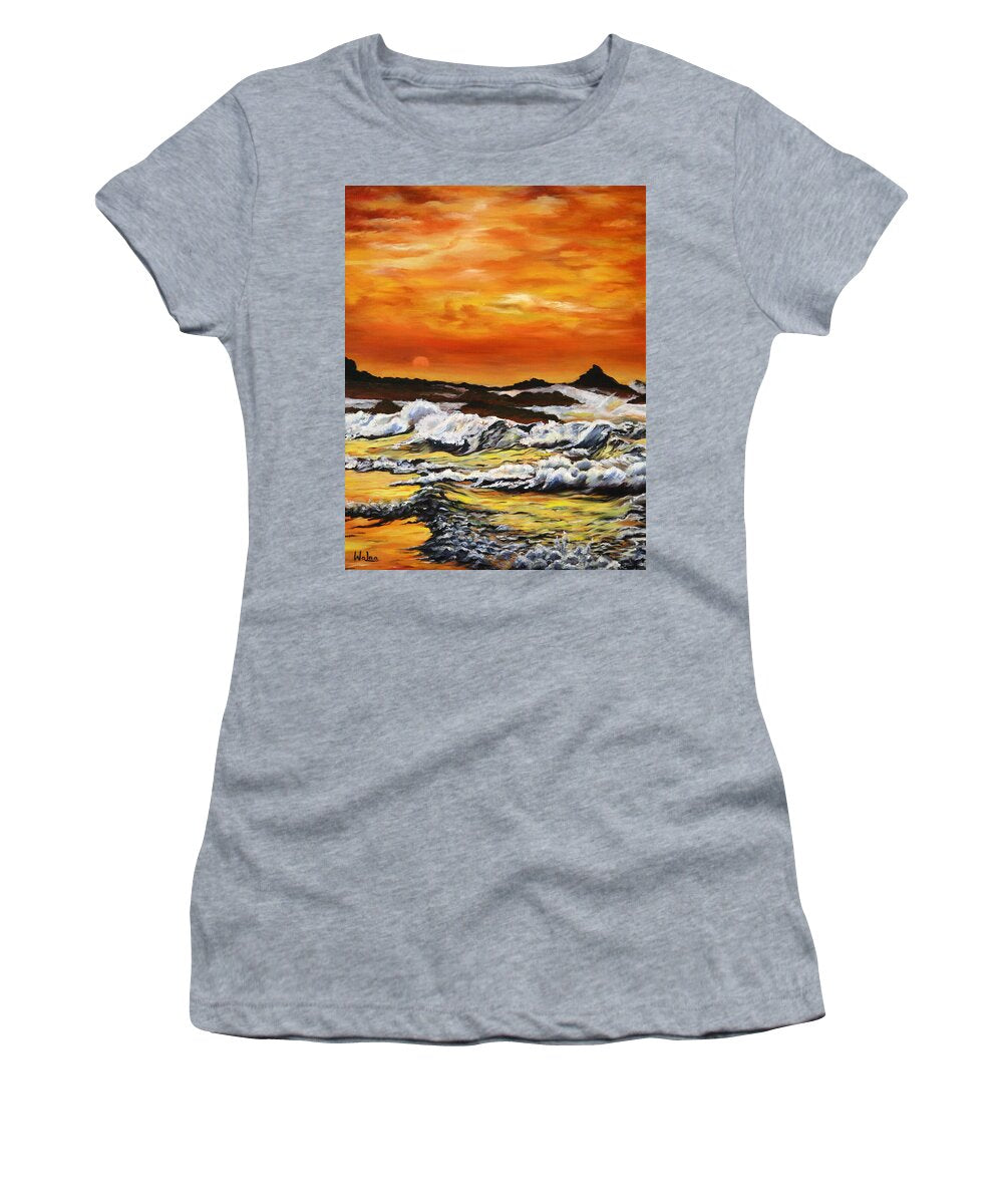 Golden Waves at Sunset - Women's T-Shirt