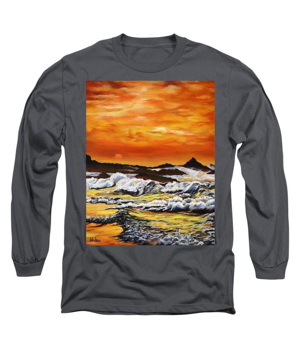 Golden Waves at Sunset - Long Sleeve T-Shirt