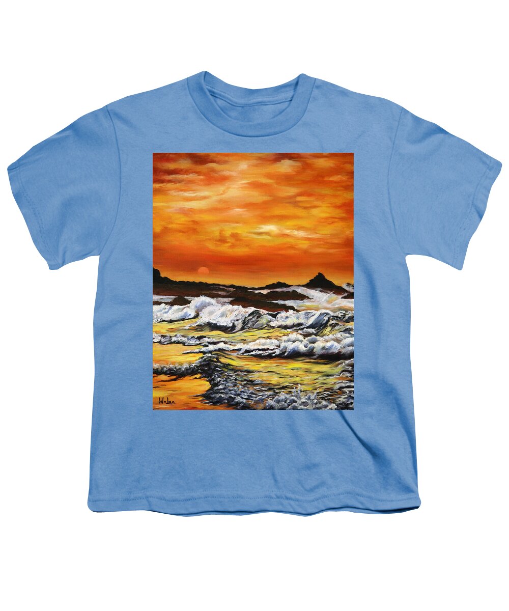 Golden Waves at Sunset - Youth T-Shirt