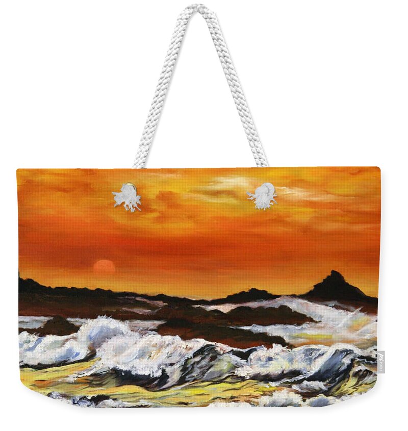 Golden Waves at Sunset - Weekender Tote Bag