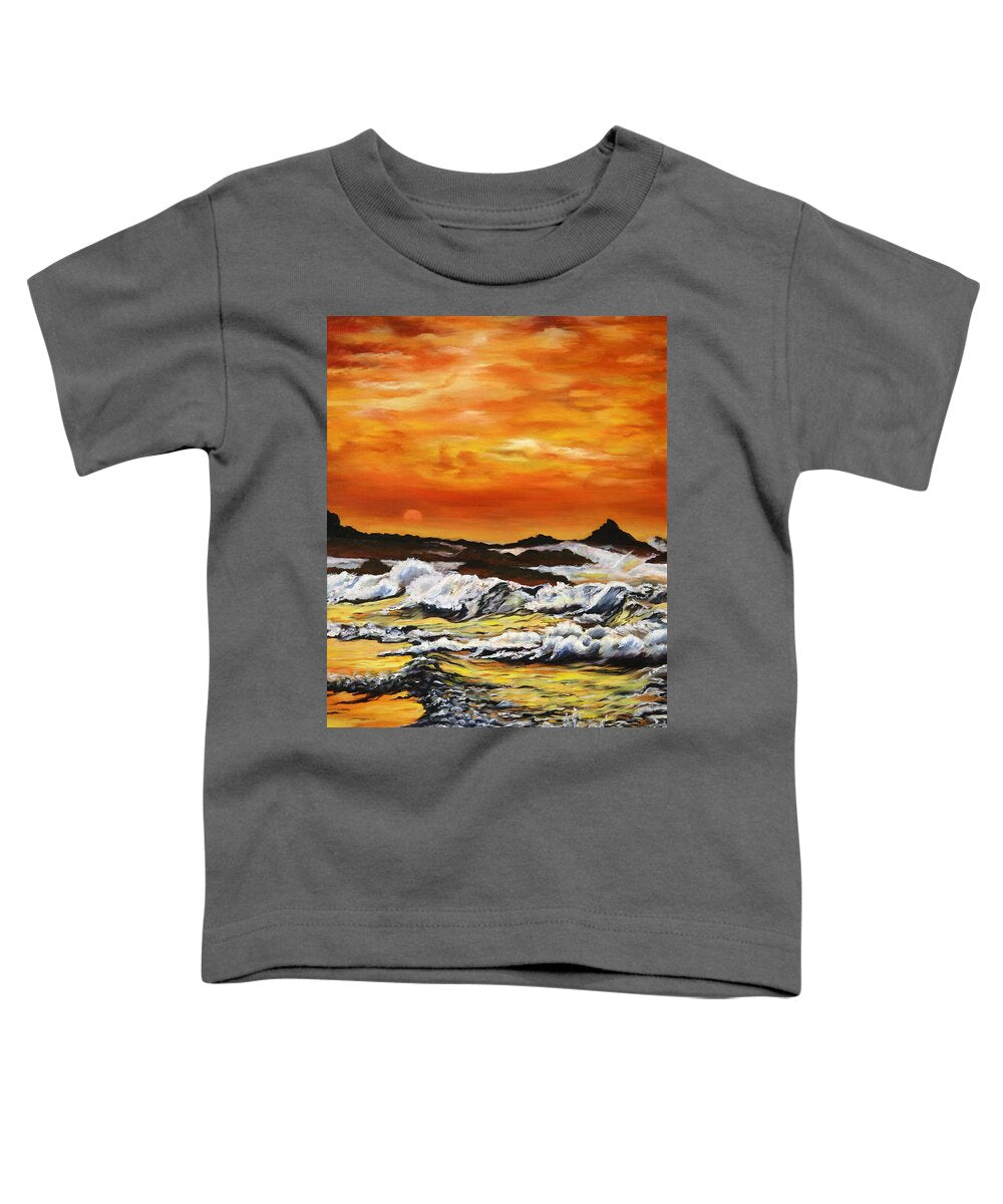 Golden Waves at Sunset - Toddler T-Shirt